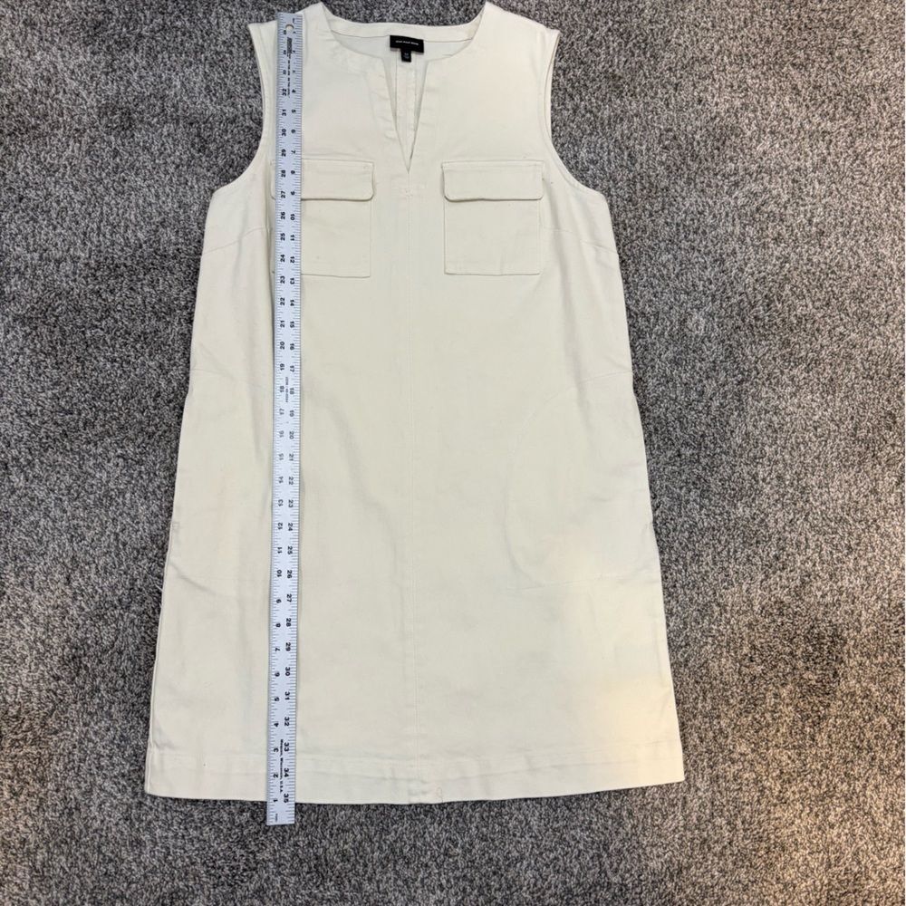 Cream Cream Denim Sleeveless Mini Dress by Who What Wear -size Medium - Picture 6 of 7
